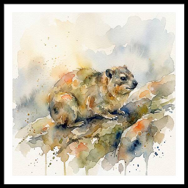 Rock Hyrax In Watercolor