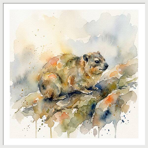 Rock Hyrax In Watercolor