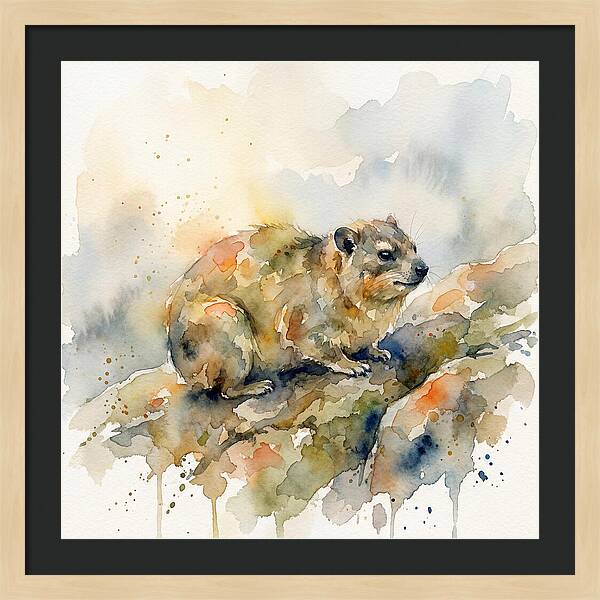 Rock Hyrax In Watercolor