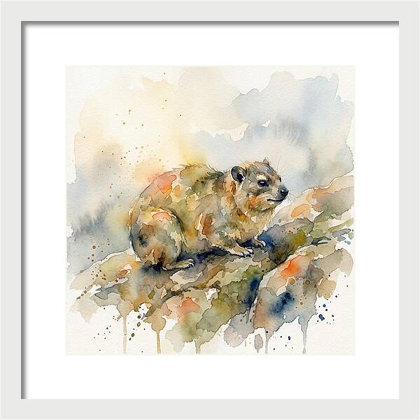 Rock Hyrax In Watercolor
