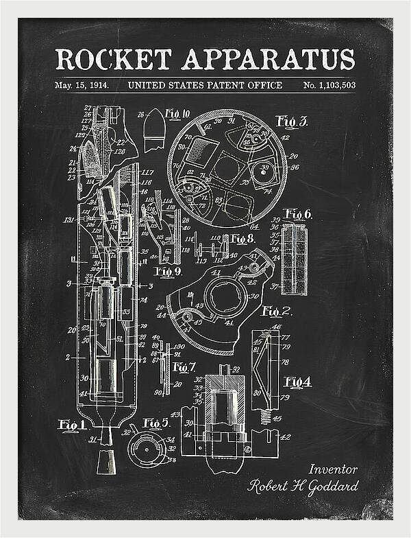 Rocket Apparatus Goddard Chalkboard Patent Us1103503