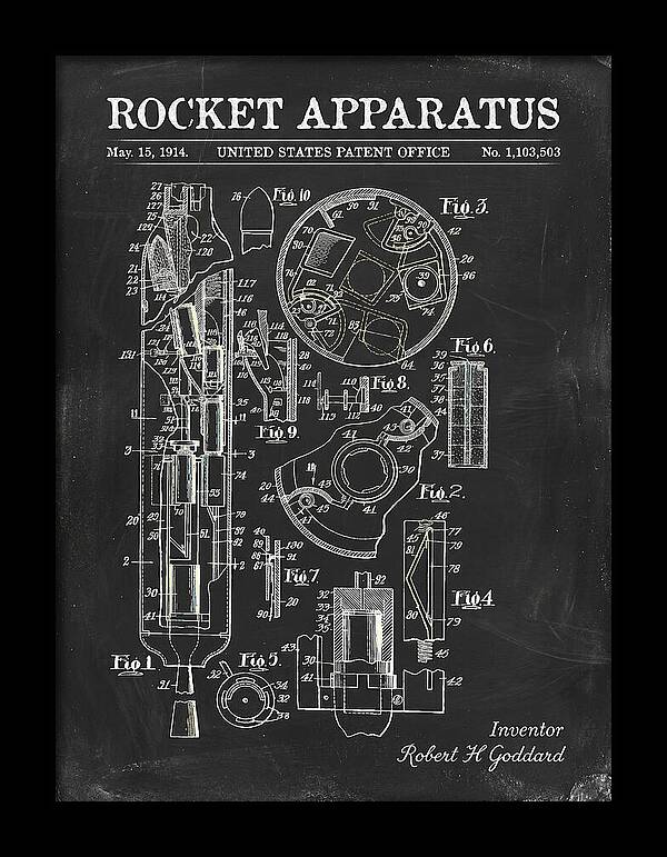 Rocket Apparatus Goddard Chalkboard Patent Us1103503