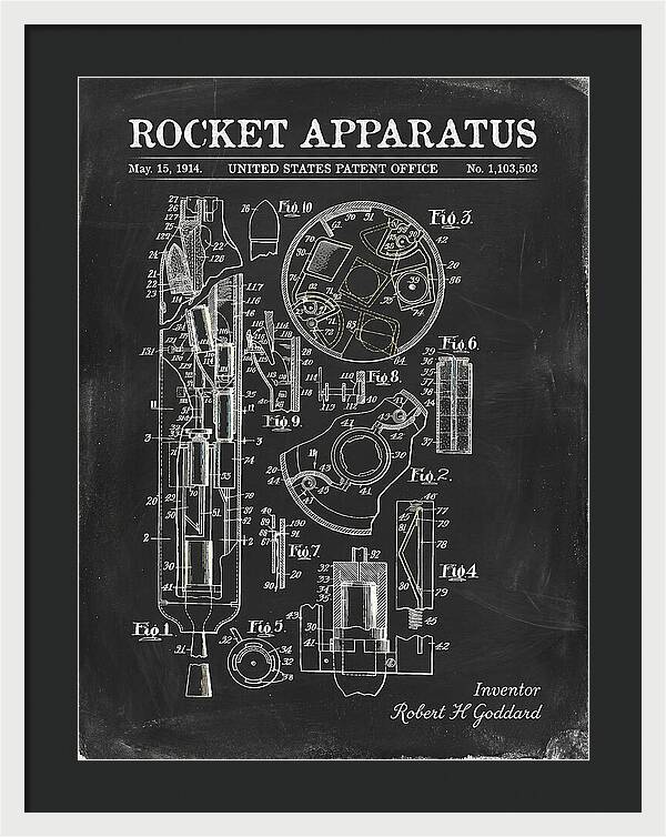 Rocket Apparatus Goddard Chalkboard Patent Us1103503