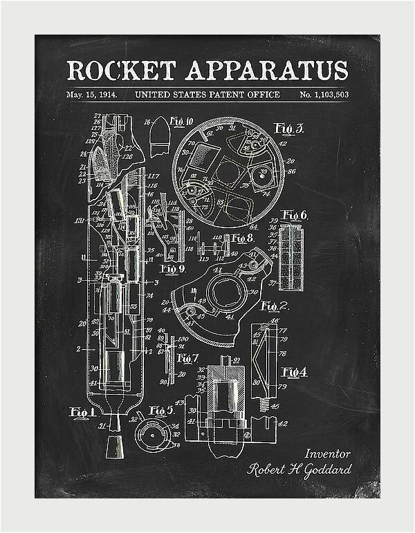 Rocket Apparatus Goddard Chalkboard Patent Us1103503