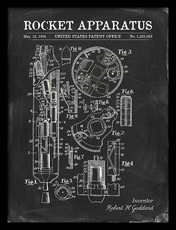 Rocket Apparatus Goddard Chalkboard Patent Us1103503