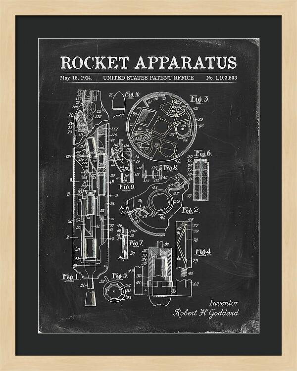 Rocket Apparatus Goddard Chalkboard Patent Us1103503
