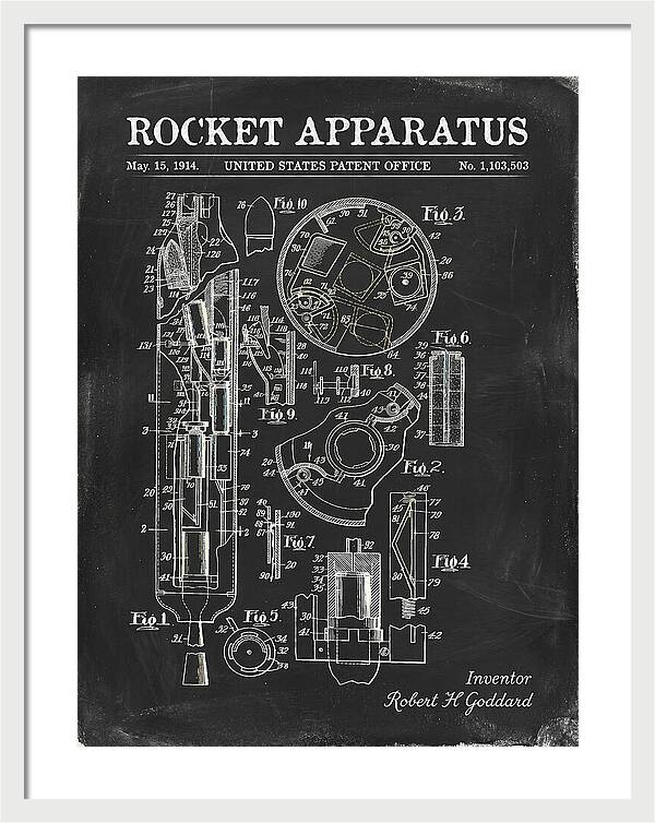 Rocket Apparatus Goddard Chalkboard Patent Us1103503