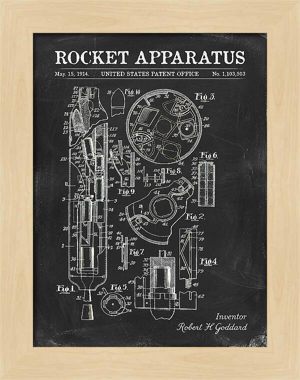 Rocket Apparatus Goddard Chalkboard Patent Us1103503