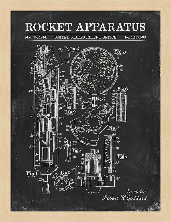 Rocket Apparatus Goddard Chalkboard Patent Us1103503