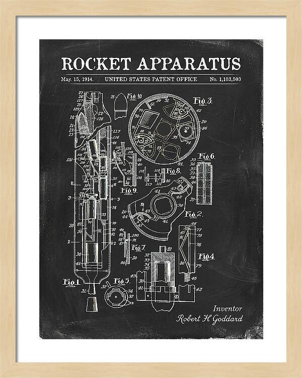 Rocket Apparatus Goddard Chalkboard Patent Us1103503