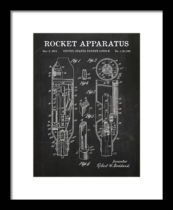 Rocket Apparatus Goddard Chalkboard Patent Us1191299