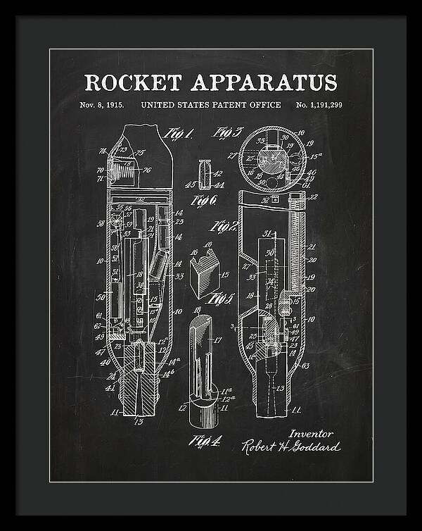 Rocket Apparatus Goddard Chalkboard Patent Us1191299