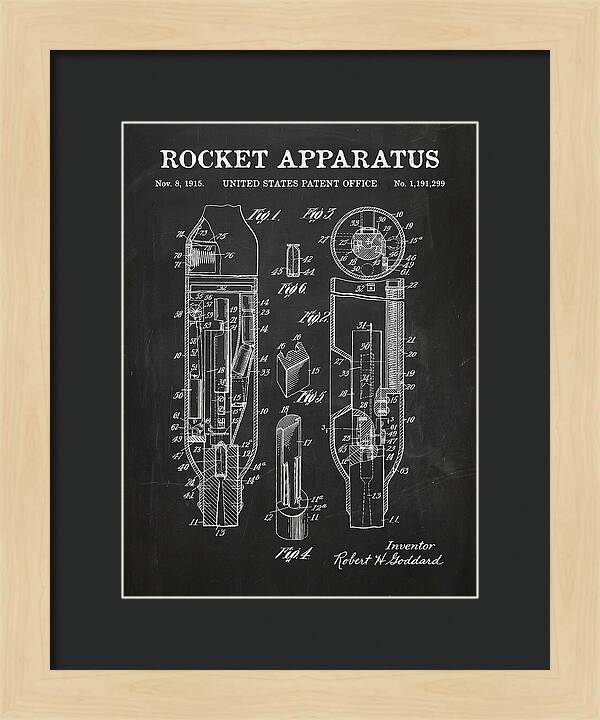 Rocket Apparatus Goddard Chalkboard Patent Us1191299