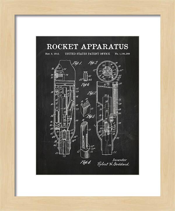 Rocket Apparatus Goddard Chalkboard Patent Us1191299
