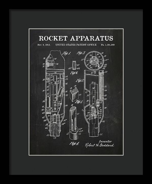 Rocket Apparatus Goddard Chalkboard Patent Us1191299