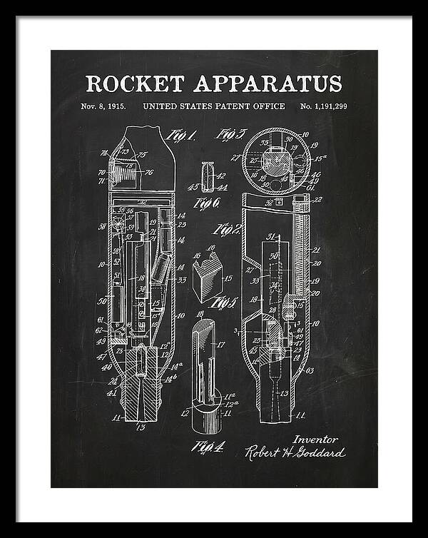 Rocket Apparatus Goddard Chalkboard Patent Us1191299