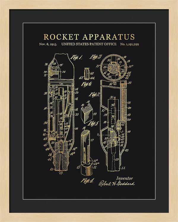 Rocket Apparatus Goddard Gold Patent Us1191299