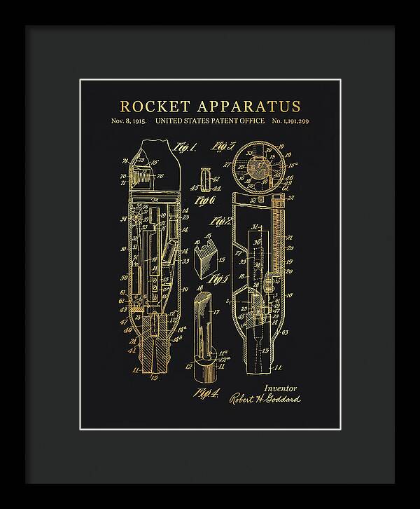 Rocket Apparatus Goddard Gold Patent Us1191299