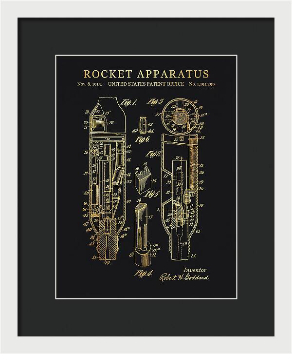 Rocket Apparatus Goddard Gold Patent Us1191299