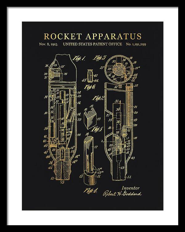 Rocket Apparatus Goddard Gold Patent Us1191299