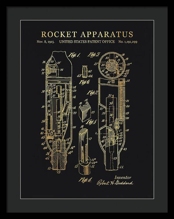 Rocket Apparatus Goddard Gold Patent Us1191299