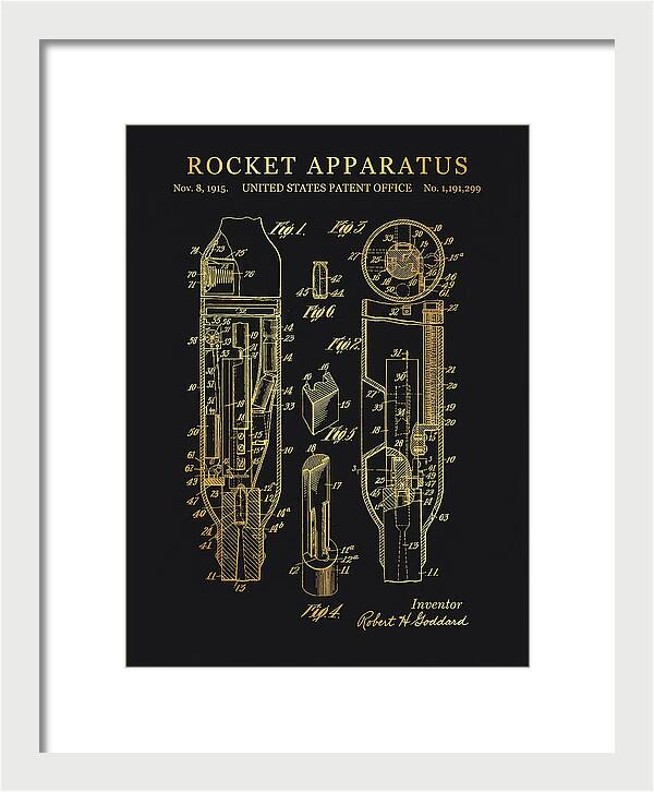 Rocket Apparatus Goddard Gold Patent Us1191299