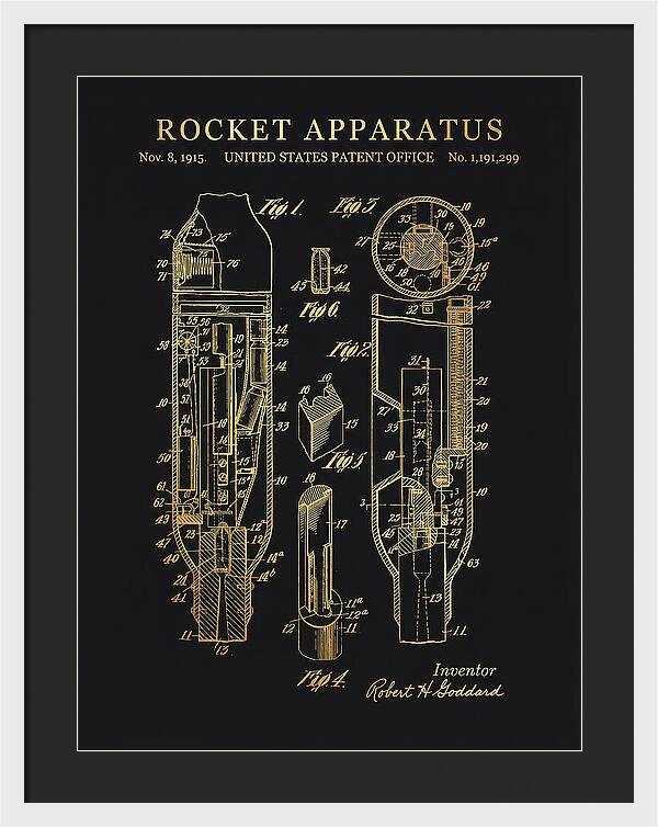 Rocket Apparatus Goddard Gold Patent Us1191299
