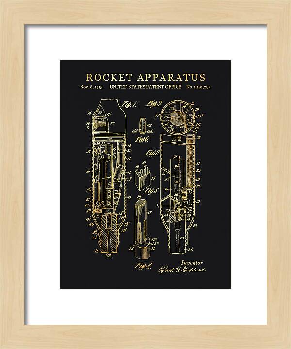 Rocket Apparatus Goddard Gold Patent Us1191299