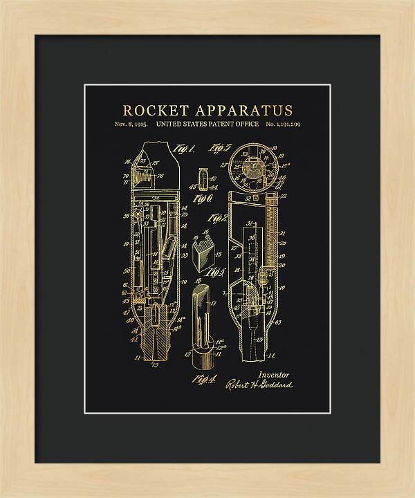Rocket Apparatus Goddard Gold Patent Us1191299