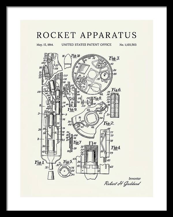 Rocket Apparatus Goddard Minimalist Patent Us1103503