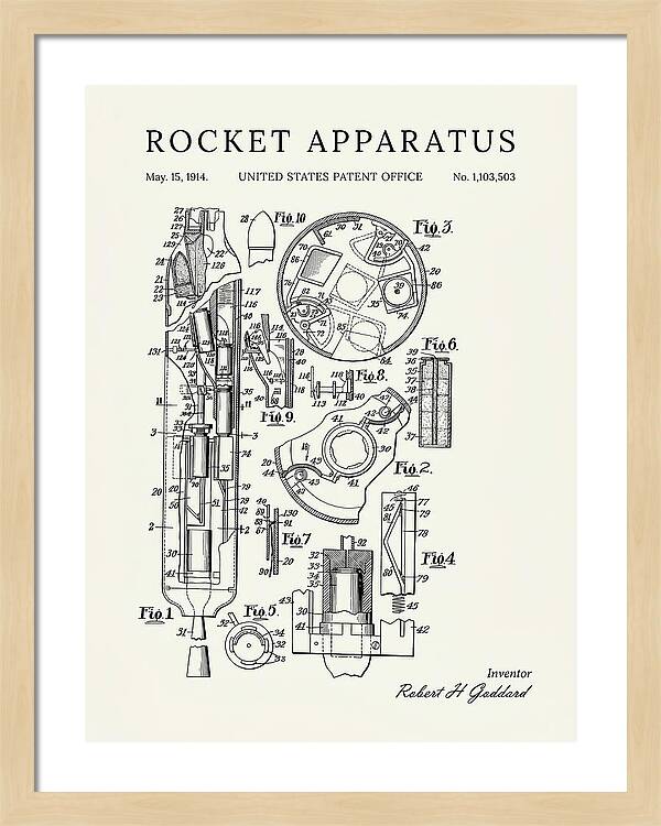 Rocket Apparatus Goddard Minimalist Patent Us1103503