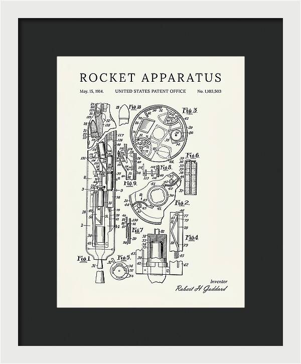 Rocket Apparatus Goddard Minimalist Patent Us1103503