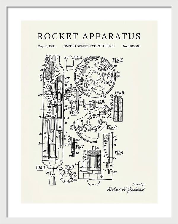 Rocket Apparatus Goddard Minimalist Patent Us1103503