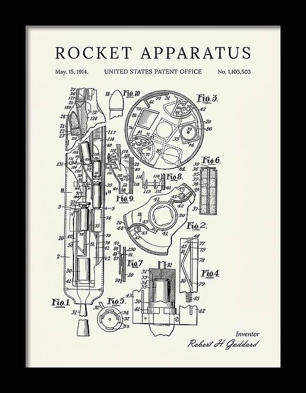Rocket Apparatus Goddard Minimalist Patent Us1103503