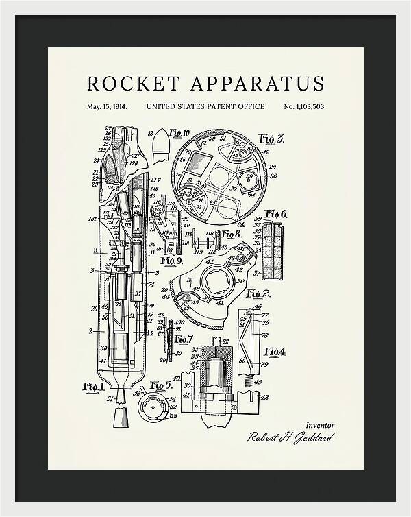 Rocket Apparatus Goddard Minimalist Patent Us1103503