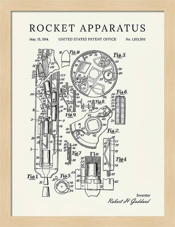 Rocket Apparatus Goddard Minimalist Patent Us1103503