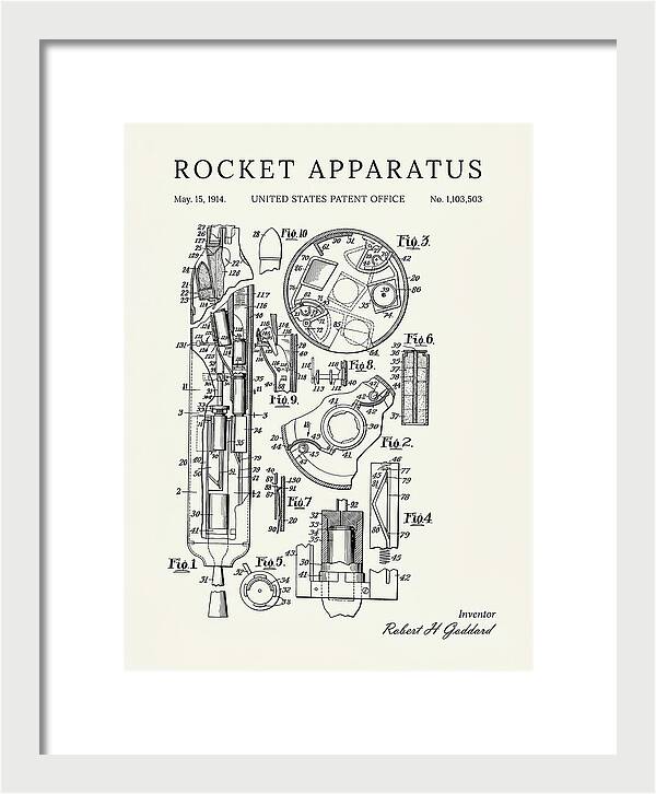 Rocket Apparatus Goddard Minimalist Patent Us1103503