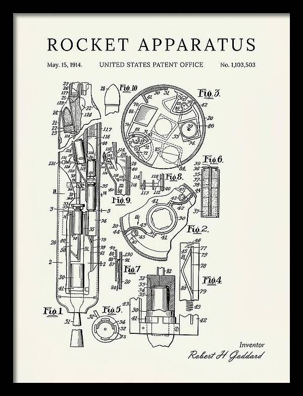 Rocket Apparatus Goddard Minimalist Patent Us1103503
