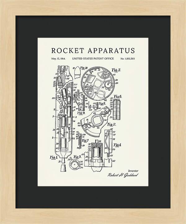 Rocket Apparatus Goddard Minimalist Patent Us1103503
