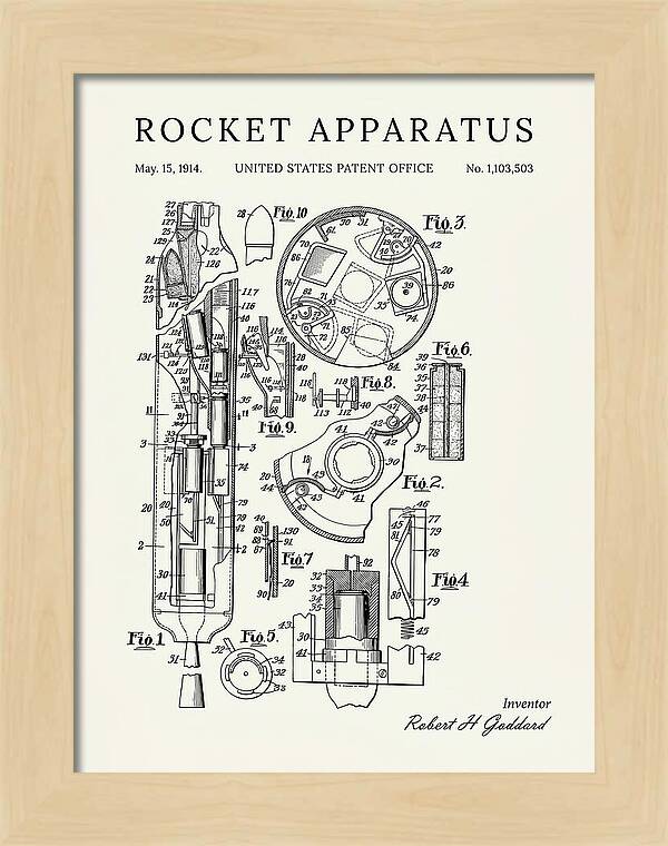 Rocket Apparatus Goddard Minimalist Patent Us1103503