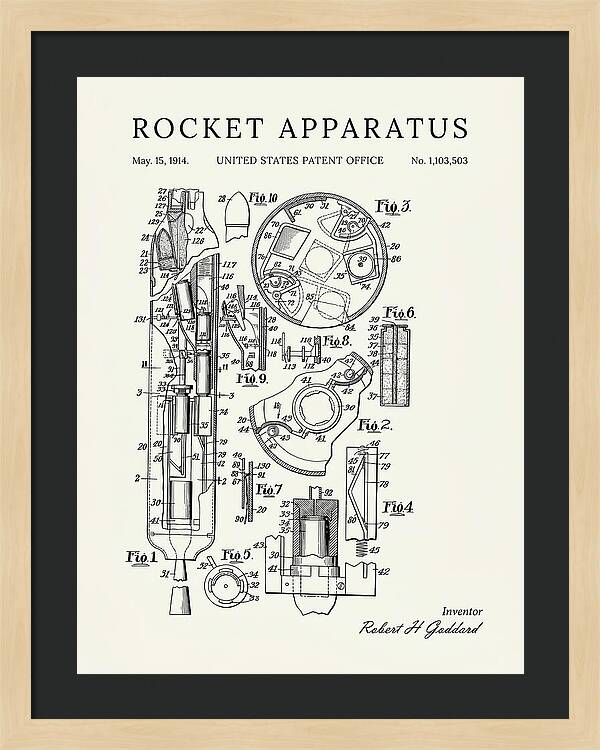 Rocket Apparatus Goddard Minimalist Patent Us1103503