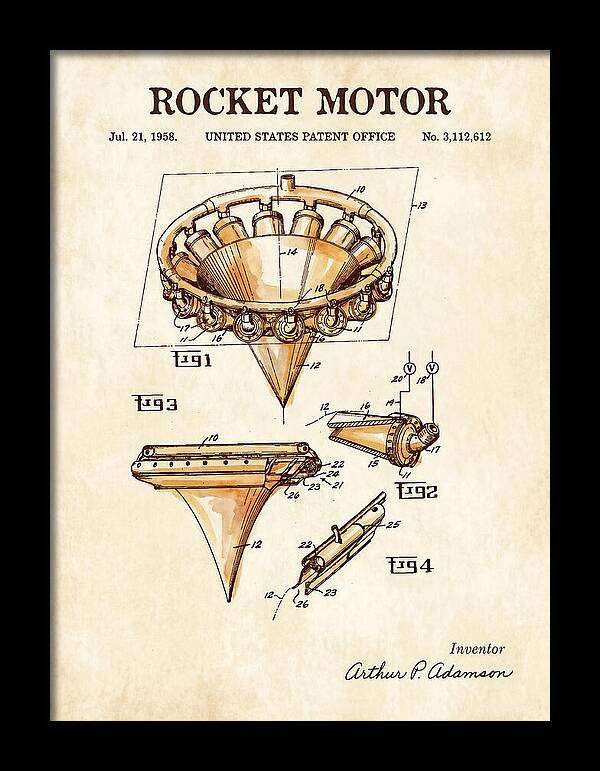 Rocket Motor Watercolor Patent Us3112612