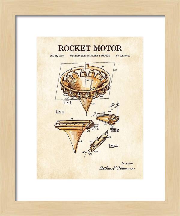 Rocket Motor Watercolor Patent Us3112612