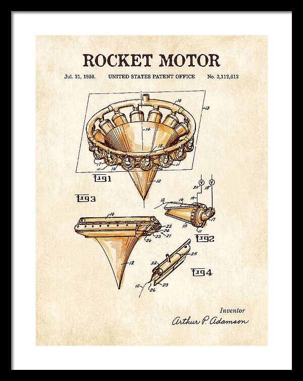 Rocket Motor Watercolor Patent Us3112612