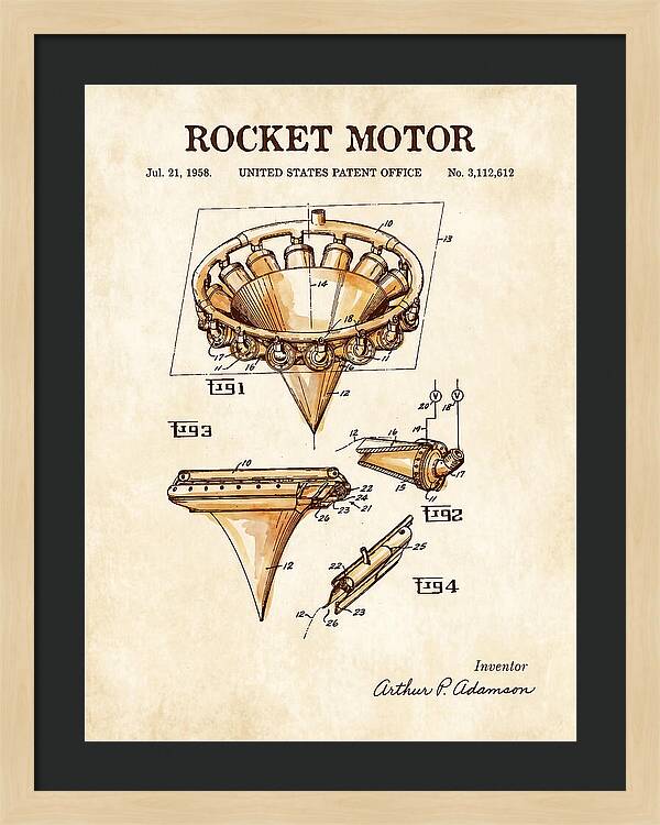 Rocket Motor Watercolor Patent Us3112612