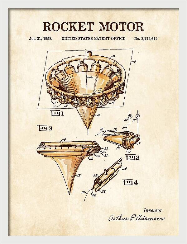 Rocket Motor Watercolor Patent Us3112612