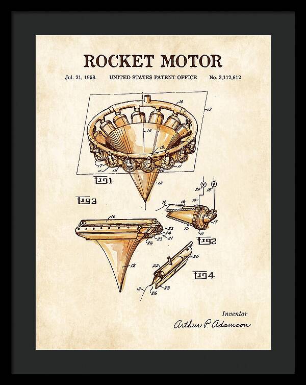 Rocket Motor Watercolor Patent Us3112612