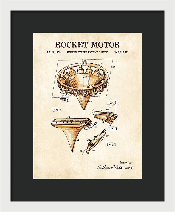 Rocket Motor Watercolor Patent Us3112612