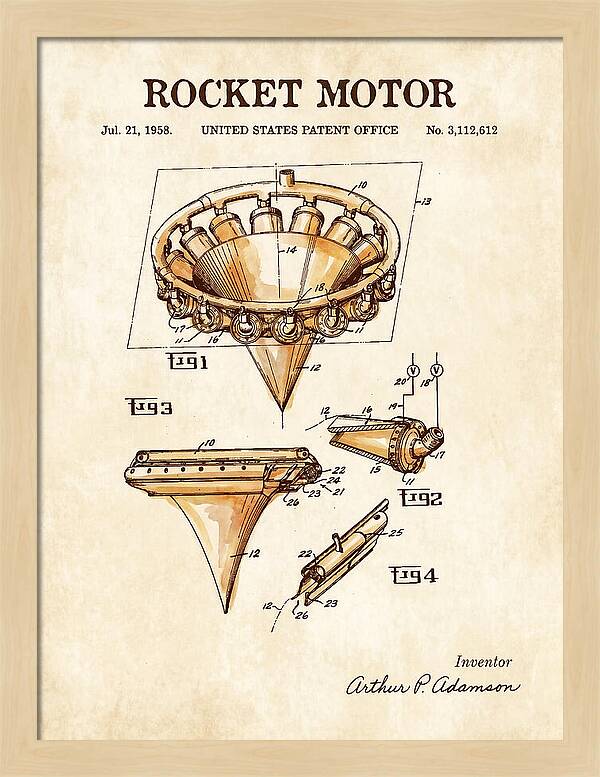 Rocket Motor Watercolor Patent Us3112612