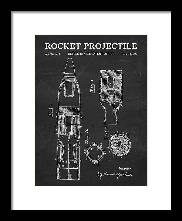 Rocket Projectile Chalkboard Patent Us2440305